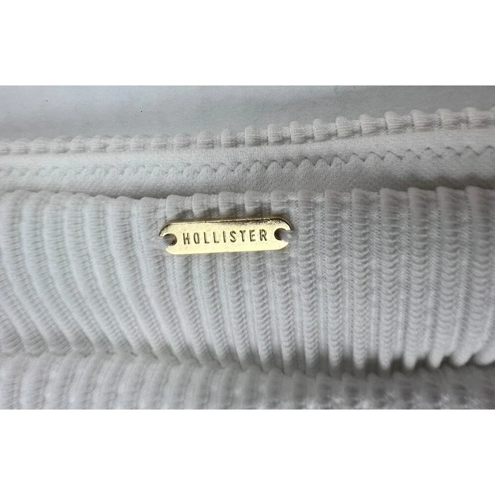 HOLLISTER Swim Bikini Bundle Size S White Yellow Pink Ribbed Mix & Match 4 Piece